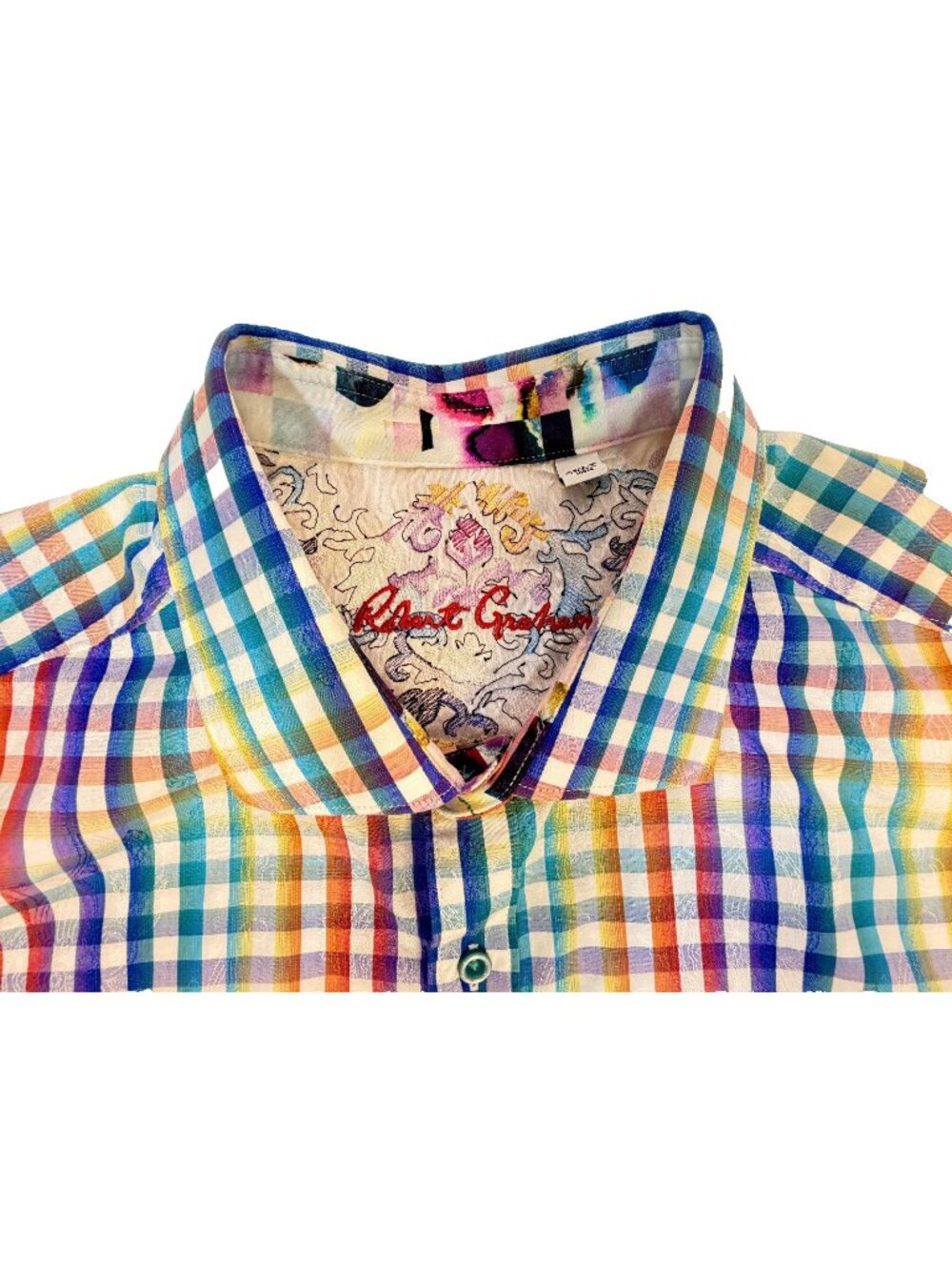 Robert Graham Multi Color Shirt 2XLT Abstract Cuffs 100% Cotton Paisley